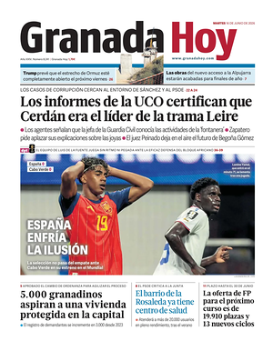 Prima pagina Granada Hoy di oggi - Quotidiano regional