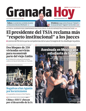 Prima pagina Granada Hoy di oggi - Quotidiano regional