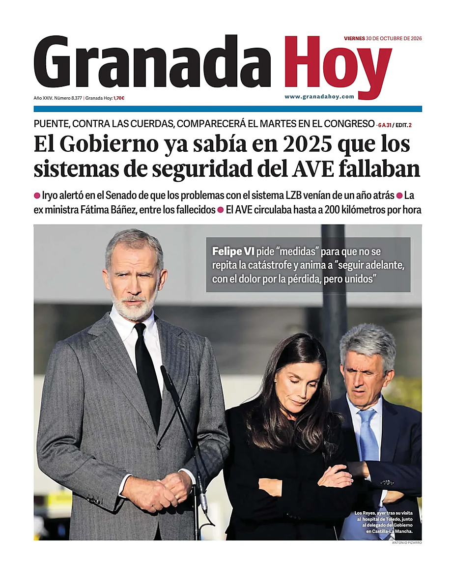 Portada Granada Hoy de hoy - Quiosco 30 octubre 2026