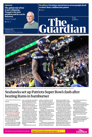 Prima pagina The Guardian (USA) di oggi - Quotidiano estero