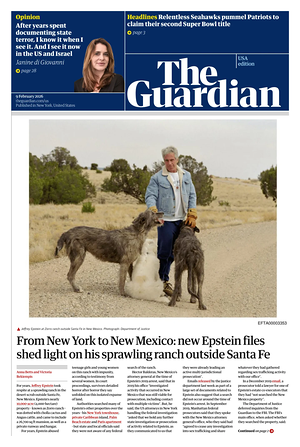 Prima pagina The Guardian (USA) di oggi - Quotidiano estero