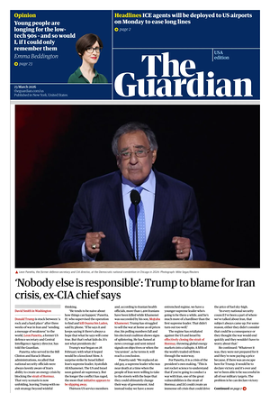 Prima pagina The Guardian (USA) di oggi - Quotidiano estero