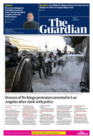 Prima pagina The Guardian (USA) di oggi - Quotidiano estero