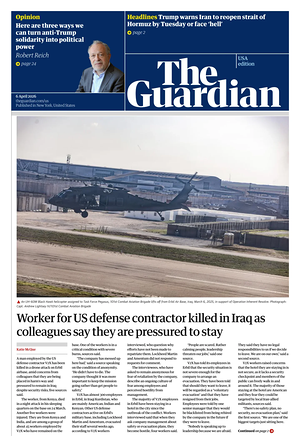 The Guardian (USA) prima pagina