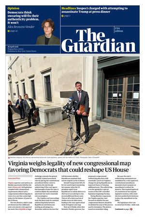 The Guardian (USA) prima pagina