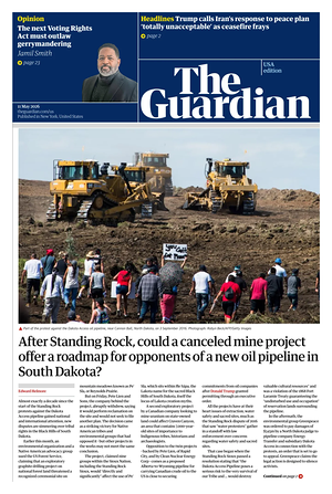 Prima pagina The Guardian (USA) di oggi - Quotidiano estero