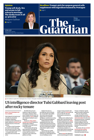 Prima pagina The Guardian (USA) di oggi - Quotidiano estero