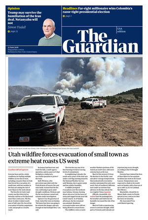 Prima pagina The Guardian (USA) di oggi - Quotidiano estero