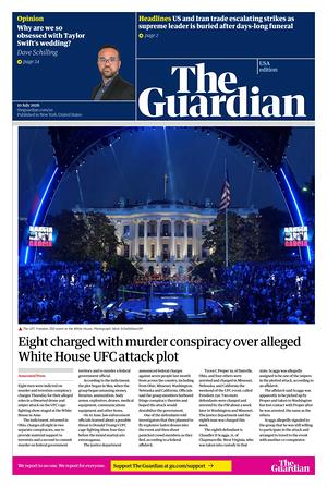 Prima pagina The Guardian (USA) di oggi - Quotidiano estero