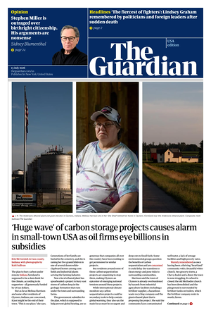 Prima pagina The Guardian (USA) di oggi - Quotidiano estero