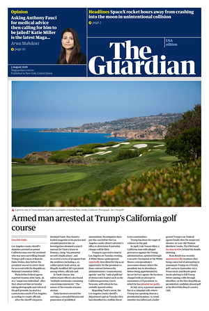 Prima pagina The Guardian (USA) di oggi - Quotidiano estero