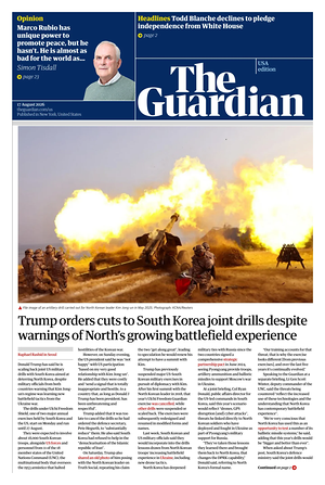 Prima pagina The Guardian (USA) di oggi - Quotidiano estero
