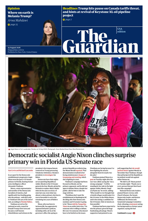 Prima pagina The Guardian (USA) di oggi - Quotidiano estero