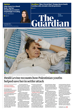 Prima pagina The Guardian (USA) di oggi - Quotidiano estero