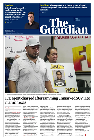 Prima pagina The Guardian (USA) di oggi - Quotidiano estero