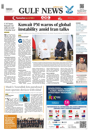 Prima pagina Gulf News di oggi - Quotidiano estero