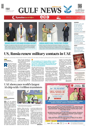 Prima pagina Gulf News di oggi - Quotidiano estero