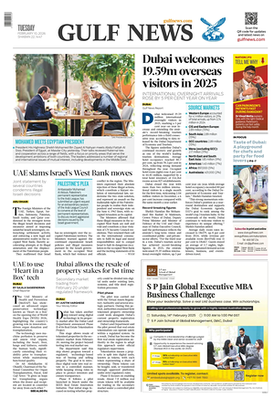 Prima pagina Gulf News di oggi - Quotidiano estero