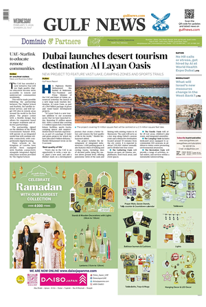 Prima pagina Gulf News di oggi - Quotidiano estero