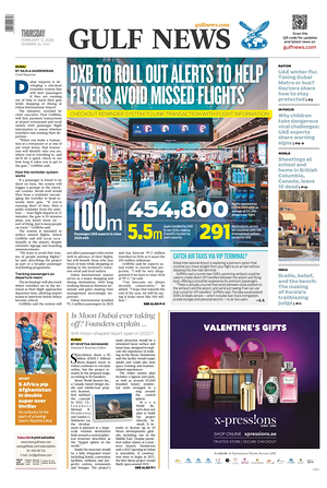 Prima pagina Gulf News di oggi - Quotidiano estero