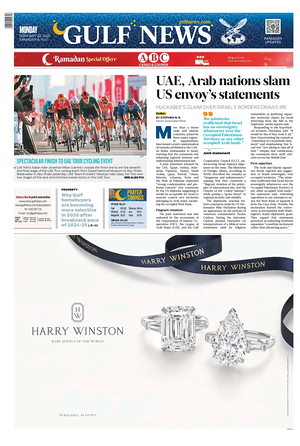Prima pagina Gulf News di oggi - Quotidiano estero