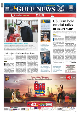 Prima pagina Gulf News di oggi - Quotidiano estero