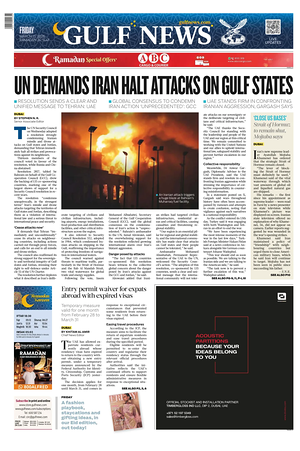 Prima pagina Gulf News di oggi - Quotidiano estero