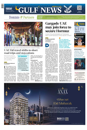 Prima pagina Gulf News di oggi - Quotidiano estero