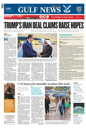 Prima pagina Gulf News di oggi - Quotidiano estero