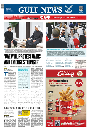 Prima pagina Gulf News di oggi - Quotidiano estero