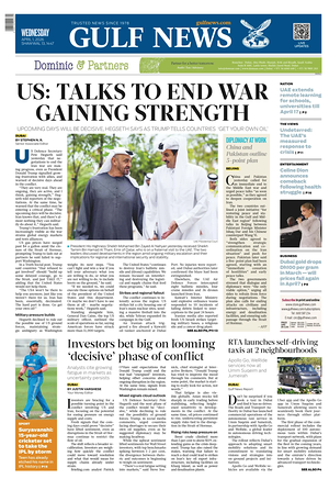Prima pagina Gulf News di oggi - Quotidiano estero