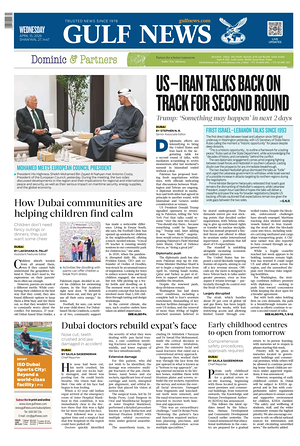 Prima pagina Gulf News di oggi - Quotidiano estero