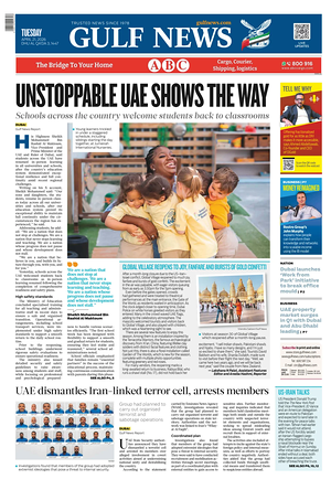 Prima pagina Gulf News di oggi - Quotidiano estero
