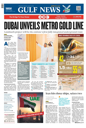 Prima pagina Gulf News di oggi - Quotidiano estero