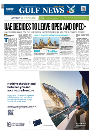 Prima pagina Gulf News di oggi - Quotidiano estero