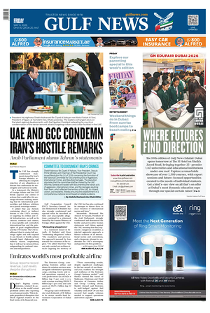 Prima pagina Gulf News di oggi - Quotidiano estero