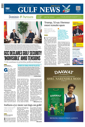 Prima pagina Gulf News di oggi - Quotidiano estero