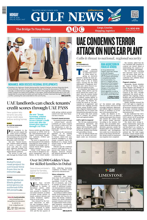 Prima pagina Gulf News di oggi - Quotidiano estero