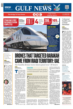Prima pagina Gulf News di oggi - Quotidiano estero