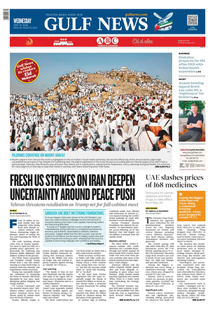 Prima pagina Gulf News di oggi - Quotidiano estero