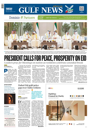 Prima pagina Gulf News di oggi - Quotidiano estero