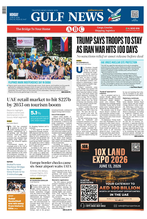 Prima pagina Gulf News di oggi - Quotidiano estero