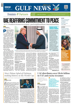 Prima pagina Gulf News di oggi - Quotidiano estero