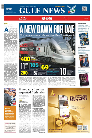 Prima pagina Gulf News di oggi - Quotidiano estero