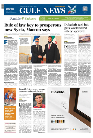 Prima pagina Gulf News di oggi - Quotidiano estero