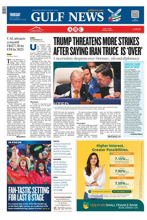 Prima pagina Gulf News di oggi - Quotidiano estero