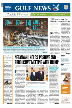 Prima pagina Gulf News di oggi - Quotidiano estero