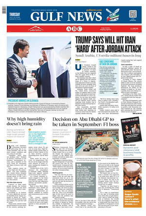 Prima pagina Gulf News di oggi - Quotidiano estero