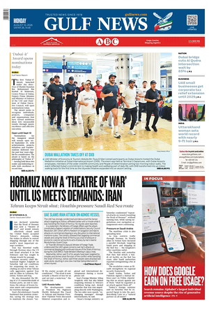 Prima pagina Gulf News di oggi - Quotidiano estero