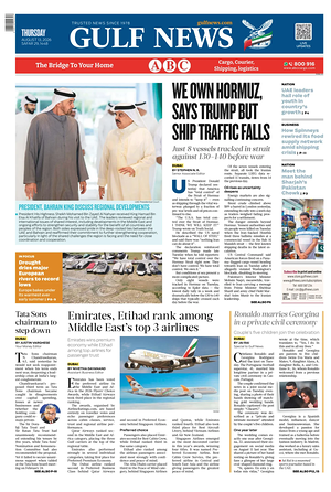 Prima pagina Gulf News di oggi - Quotidiano estero